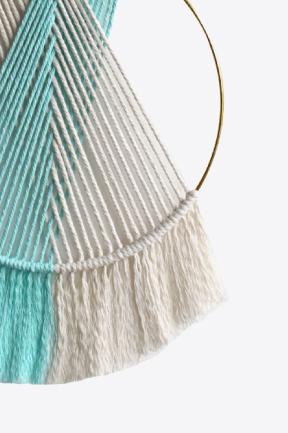 Contrast Fringe Round Macrame Wall Hanging