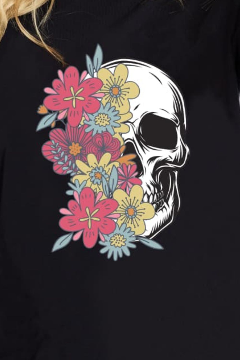 Simply Love Skull Graphic Cotton T-Shirt