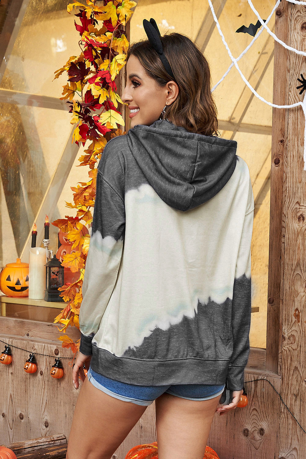 Halloween Graphic Hoodie with Kangaroo Pocket