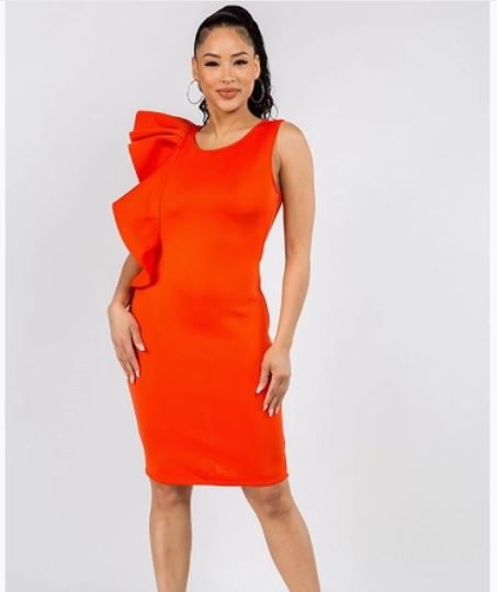 One Shoulder Ruffle Dress