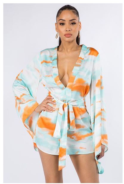 Tie-dye Satin Romper