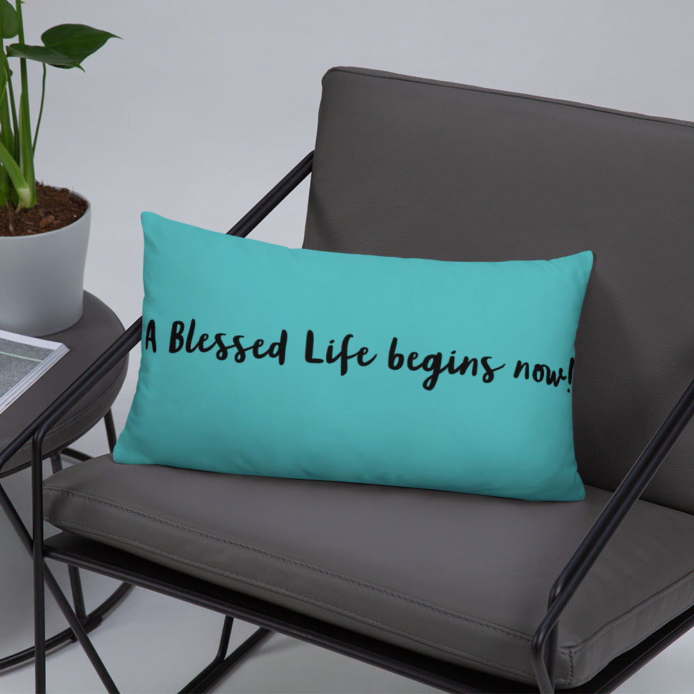 Blessed Life! Basic Pillow (blue)