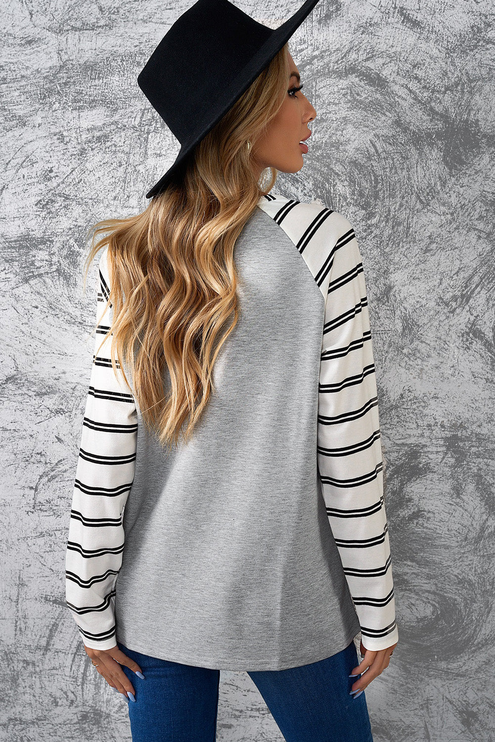 HAPPY HALLOWEEN Striped Long Sleeve Tee